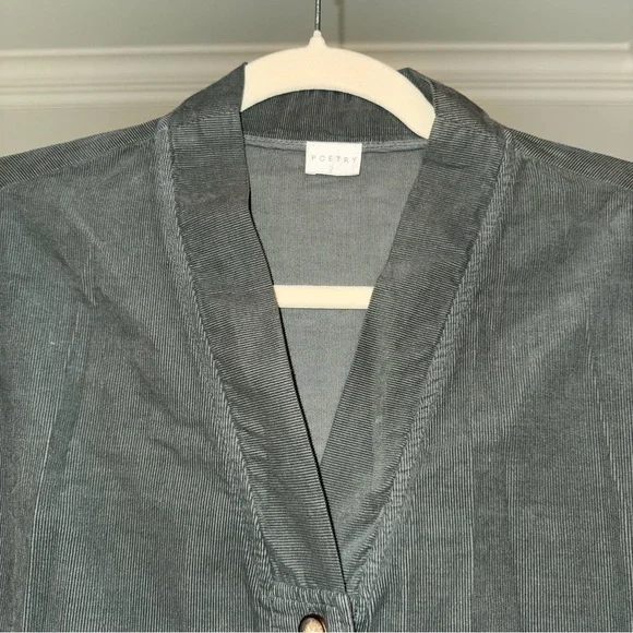 Poetry Olive Green Long Button-Front Dress - Picture 2 of 9